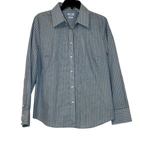 IZOD Blue stripped long sleeve dress shirt Size Large